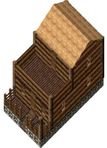 Casa de Troncos de Dos Pisos